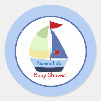Rond Petit Skipper Sailboat Round Custom Sticker