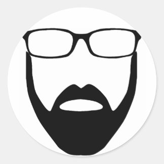 Rond Petit Sticker à barbe désincarnée