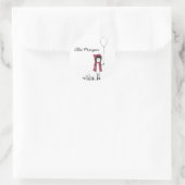 Rond Petit Sticker à capuchon rouge (Sac)