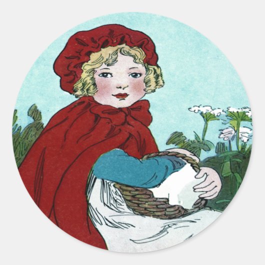 Rond Petit Sticker à capuchon rouge (Devant)