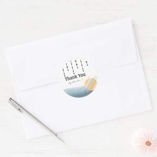 Rond Petit Sticker en Merci Saturn (Enveloppe)
