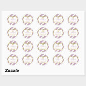 Rond Petit Sticker Princesse, Violet, Or (Feuille)