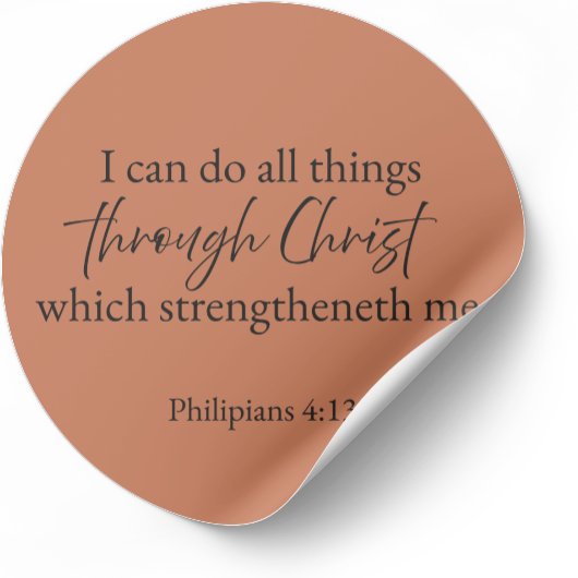 Rond Philippians 4:13 Christian Sticker
