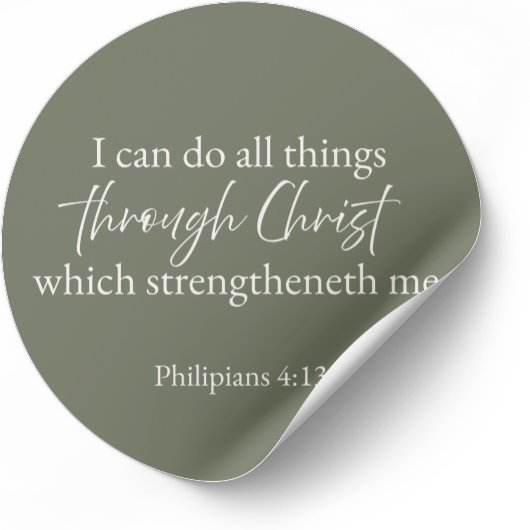 Rond Philippians 4:13 Christian Sticker