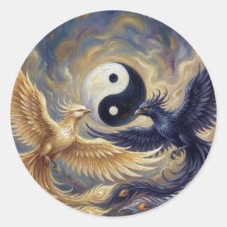Rond Phoenix Balance Yin Yang Sticker