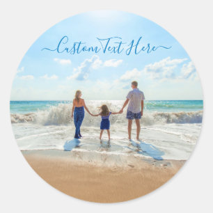 Rond Photo personnalisée Sticker Texte Votre famille Ph