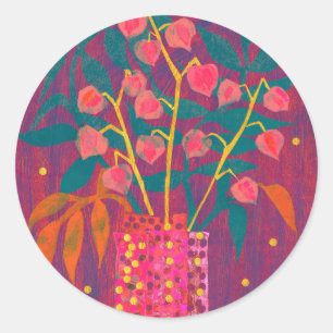 Rond Physalis Lanternes chinoises Sticker floral d'auto