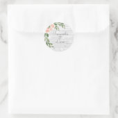 Rond Pinceau de bois rustique blanc Sticker (Sac)