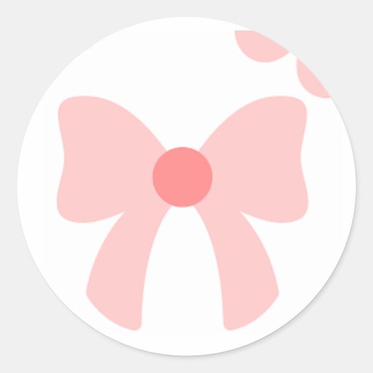 Rond Pink Bow Aesthetic Sticker (Devant)
