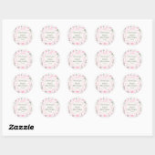 Rond Pink Bow Christmas Baby Shower Sticker (Feuille)