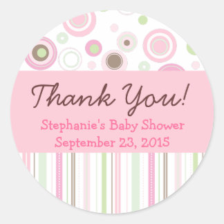 Rond Pink Brown Sweet Girl Polka Dot Favoriser Sticker