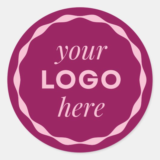 Rond Pink Custom Minimalist Logo Circle Sticker (Devant)