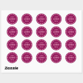 Rond Pink Custom Minimalist Logo Circle Sticker (Feuille)