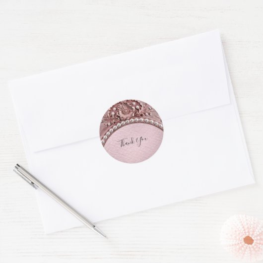 Rond Pink Flower Sticker (Enveloppe)