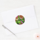 Rond Pink Foxgloves Happy Anniversaire Sticker (Enveloppe)