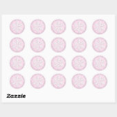 Rond Pink Snowflake Joyeux Sticker de Noël (Feuille)