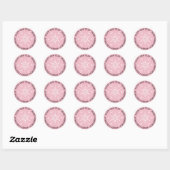 Rond Pink Snowflake Joyeux Sticker de Noël (Feuille)