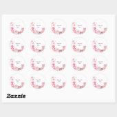 Rond Pink Teddy Bear Baby Shower Favor Sticker (Feuille)