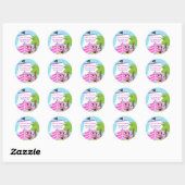 Rond Pirate Ship Girl Anniversaire Sticker Merci (Feuille)