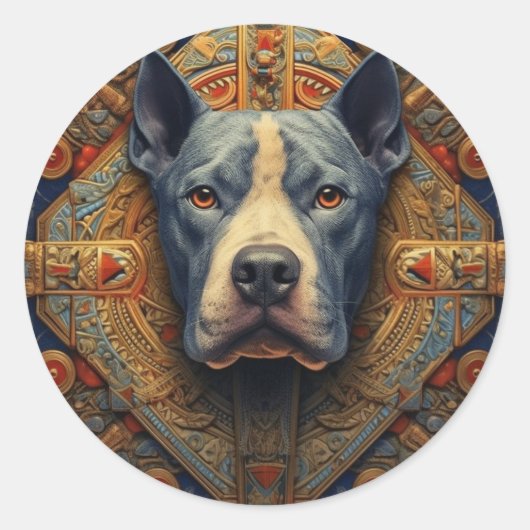 Rond Pitbull " Pittie " Sticker médiéval (Devant)