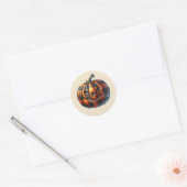Rond Plaid Pumpkin Halloween Round Sticker (Enveloppe)