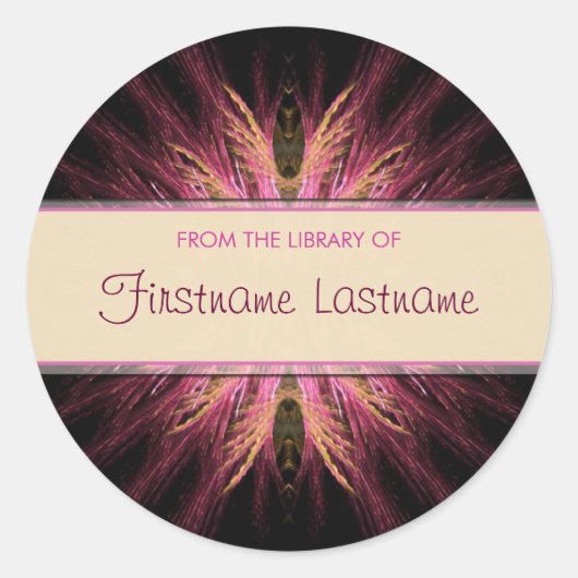 Rond Plaque fractale : Sticker rose et orange (Devant)