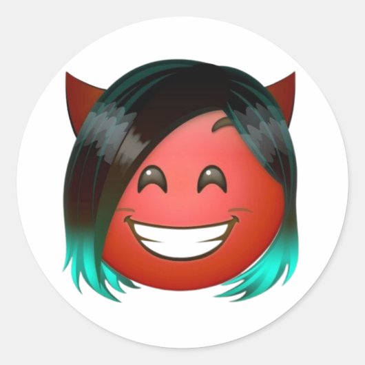 Rond : Playful Devil Emoji Sticker (Devant)