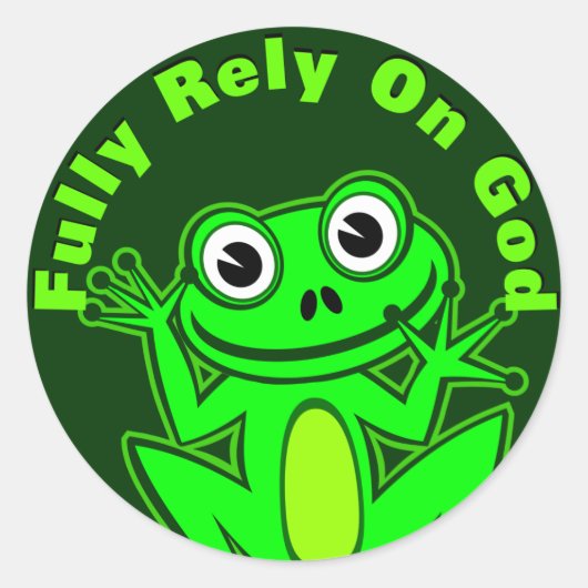 Rond Pleinement confiance sur Dieu Sticker Froggy (Devant)