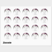 Rond Plum Peonies Mariage Favor Sticker (Feuille)