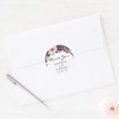 Rond Plum Peonies Mariage Favor Sticker (Enveloppe)