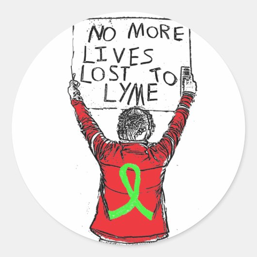 Rond Plus de vies perdues à Sticker Maladie de Lyme (Devant)