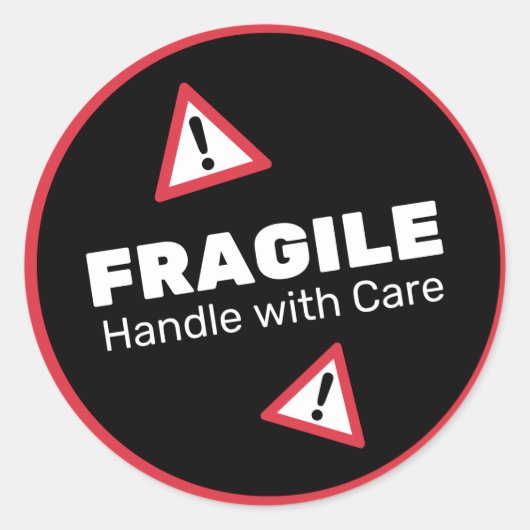 Rond Poignée fragile Avec Sticker Soin (Devant)