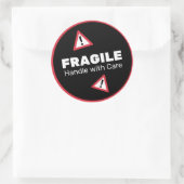 Rond Poignée fragile Avec Sticker Soin (Sac)