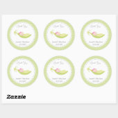 Rond Pois dans un pod bébé fille Douche Sticker vert (Feuille)
