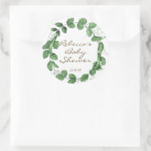 Rond pois doux baby shower sticker pois dans un gousse (Sac)