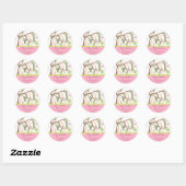 Rond Pois Rose Dans Un Sticker Baby shower Fille Pod (Feuille)