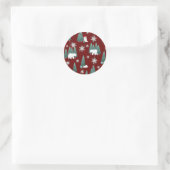 Rond Polar Bear Christmas Sticker (Sac)