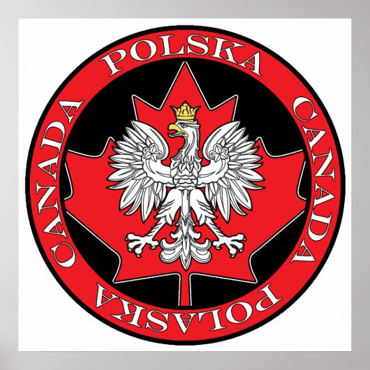 Rond Polska Canada Leaf Poster (Voorkant)