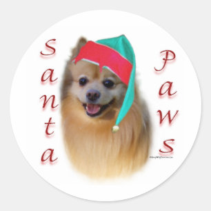 Rond Poméranie Père Noël Paws - Sticker