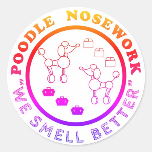 Rond Poodle Nosework - Nous Sentons Mieux Sticker (Devant)