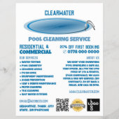Rond poolontwerp, reinigingsservice voor zwembad flyer (Voorkant)