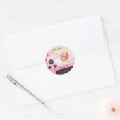 Rond Pops de gâteau Bébé Girl Sticker rose Brown bonbon (Enveloppe)