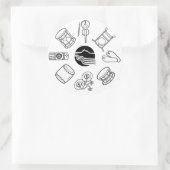 Rond Portland Taiko Line Art Sticker Sheet (Sac)