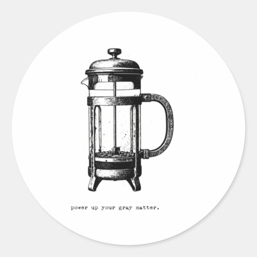 Rond Power Up Your Grey - French Press Sticker (Devant)