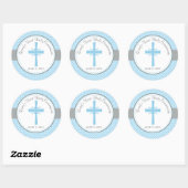 Rond Première Communion Sainte / Sticker Baptême (Gris  (Feuille)