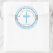 Rond Première Communion Sainte / Sticker Baptême (Gris  (Sac)