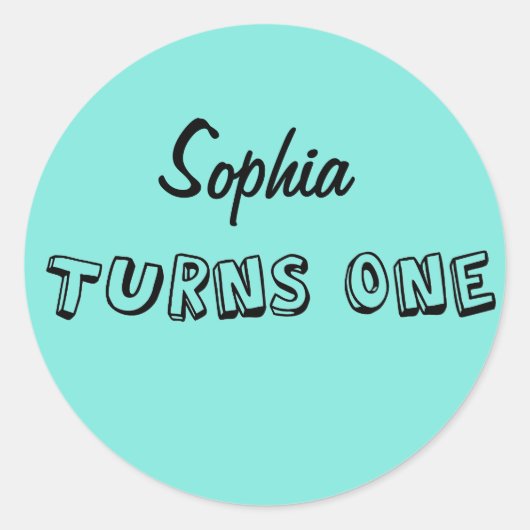 Rond Première fête d'anniversaire et Sticker préféré (Devant)