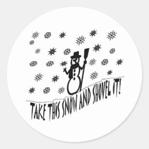 Rond Prenez ce Sticker pour la neige et le Shovel