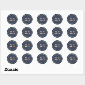Rond Preppy Teddy Bear Sticker Navy Plaid (Feuille)