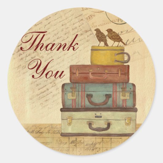 Rond Prêt À Voler Inséparable Merci Sticker (Devant)